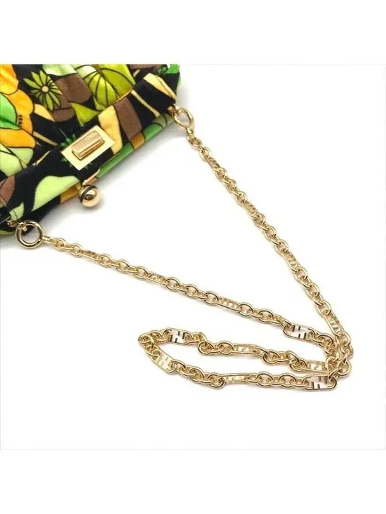 Fendi Items Peekaboo Click Velvet 2-Way Chain Shoulder Bag Green - Picture 7 of 10